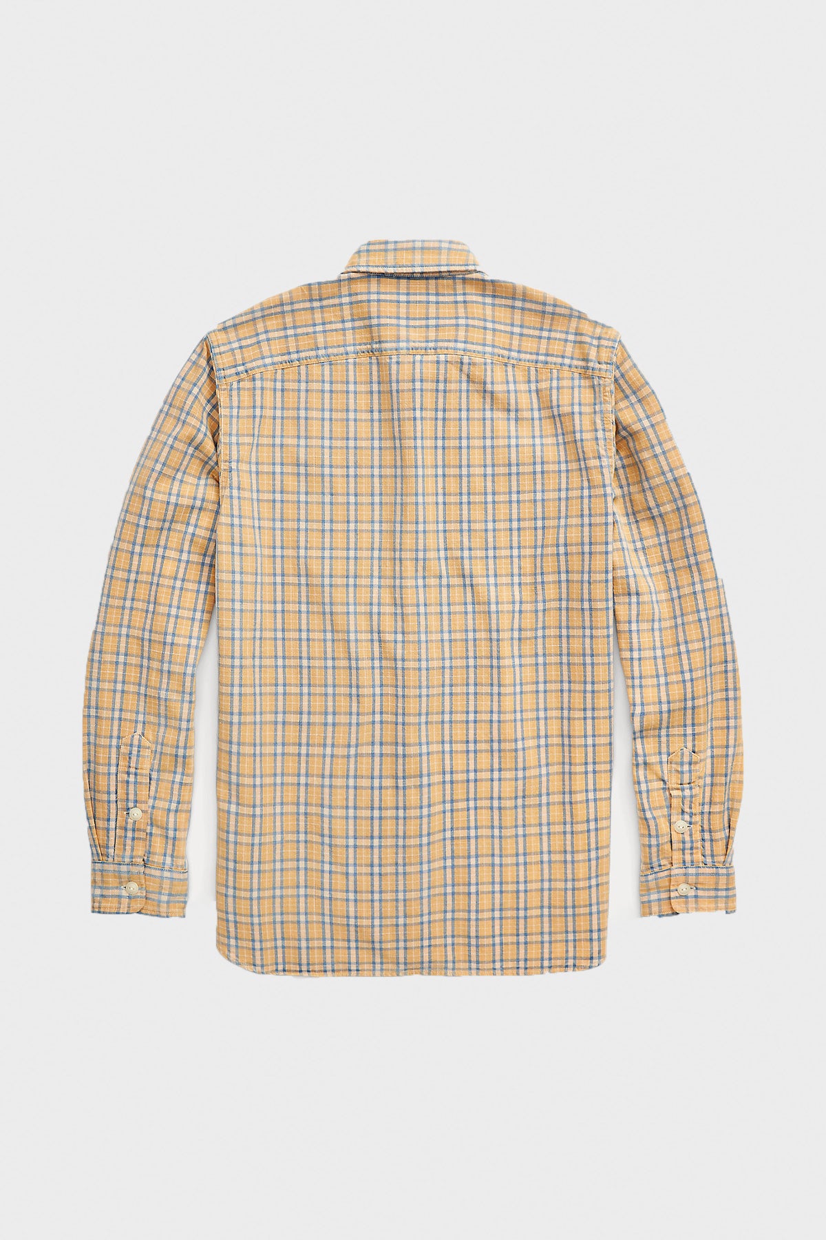 RRL - Plaid Woven Workshirt - Tan/Indigo - Canoe Club