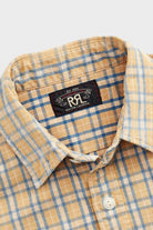 RRL - Plaid Woven Workshirt - Tan/Indigo - Canoe Club