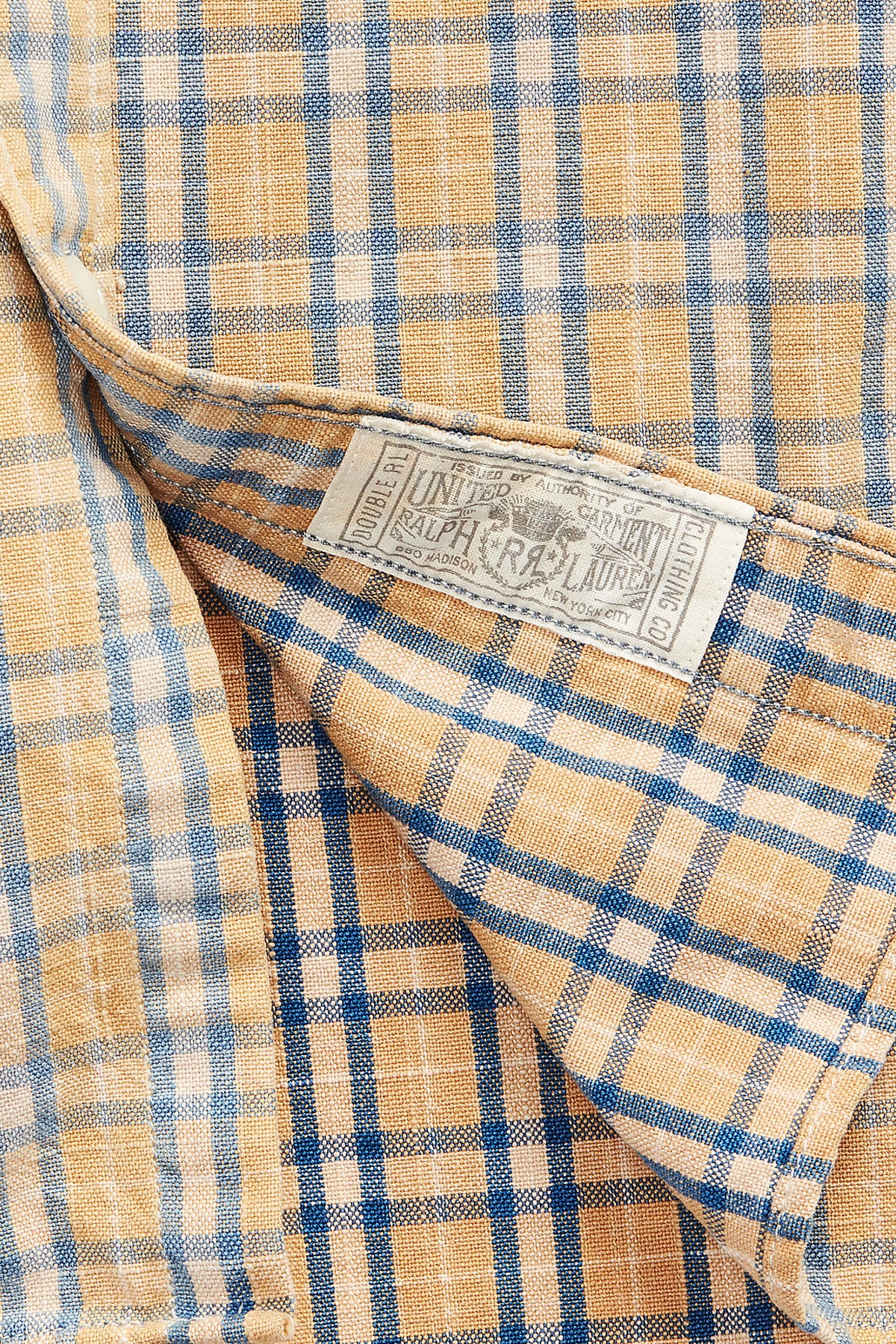 RRL - Plaid Woven Workshirt - Tan/Indigo - Canoe Club