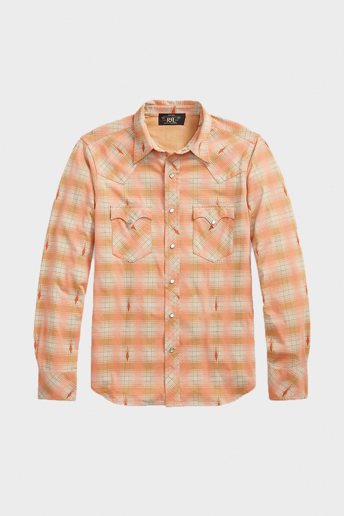 RRL - Slim Fit Plaid Jersey Western Shirt - Red/Cream Multi - Canoe Club