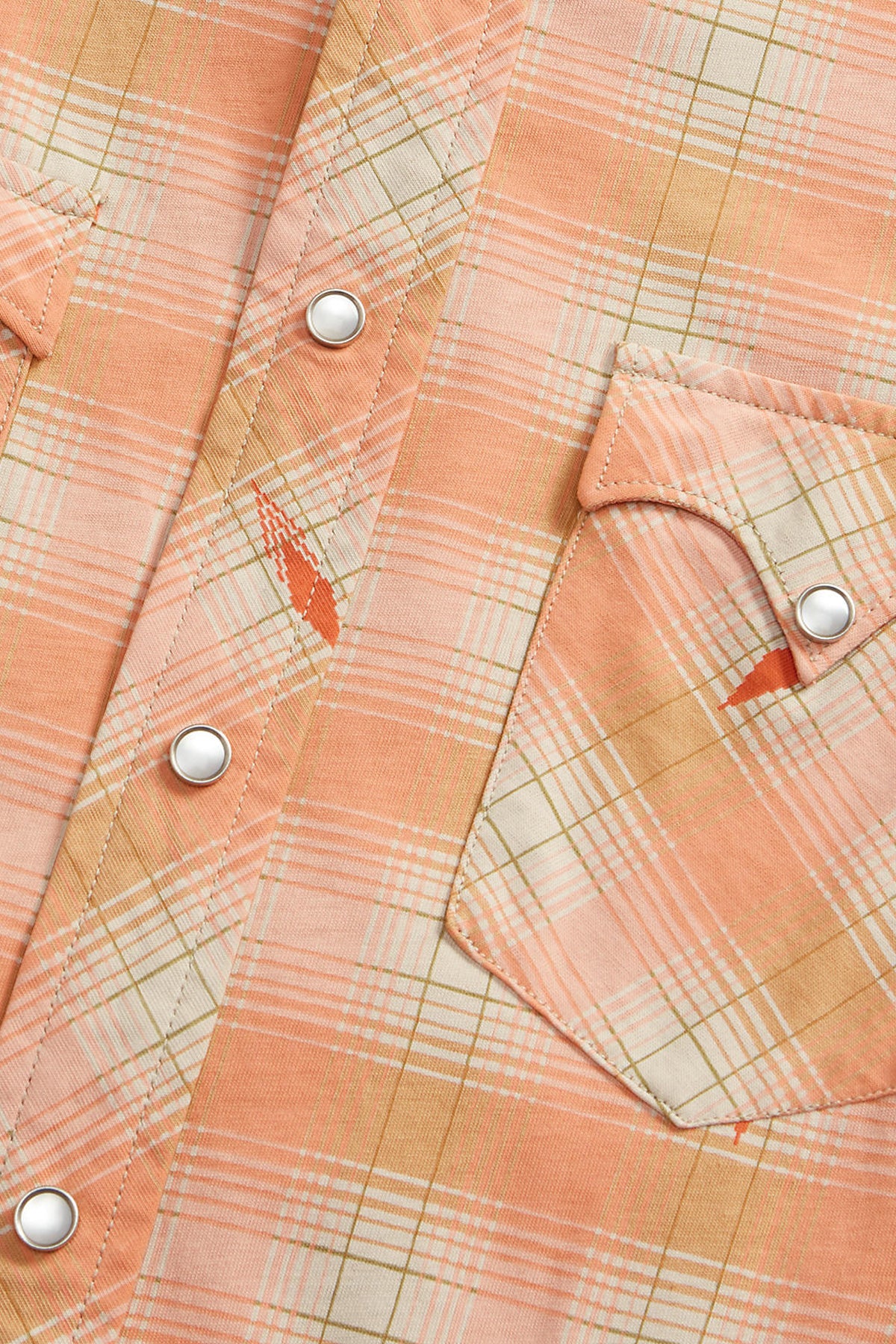 RRL - Slim Fit Plaid Jersey Western Shirt - Red/Cream Multi - Canoe Club