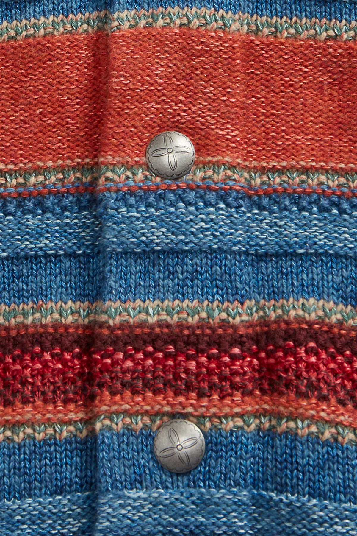 RRL - Striped Shawl Collar Cardigan - Indigo/Rust Multi - Canoe Club