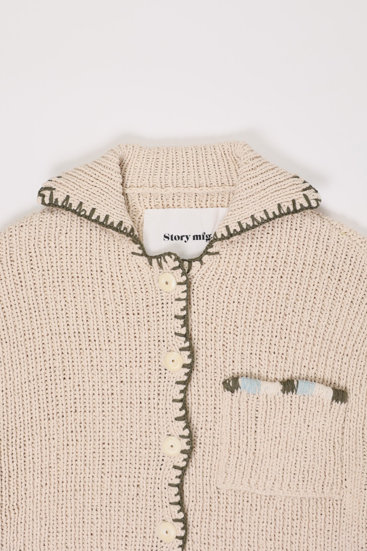 Story Mfg. - Grandad Cardigan Hand Knit - Ecru - Canoe Club