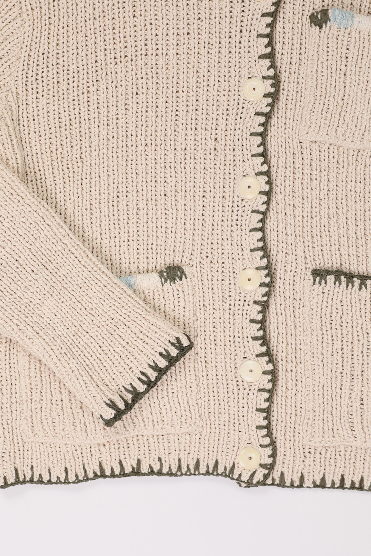 Story Mfg. - Grandad Cardigan Hand Knit - Ecru - Canoe Club
