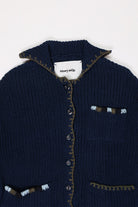 Story Mfg. - Grandad Cardigan Hand Knit - Indigo - Canoe Club