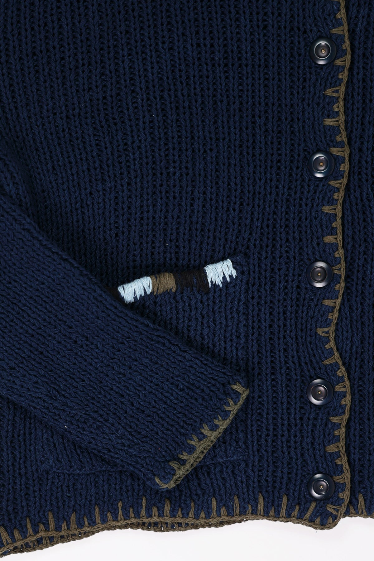 Story Mfg. - Grandad Cardigan Hand Knit - Indigo - Canoe Club