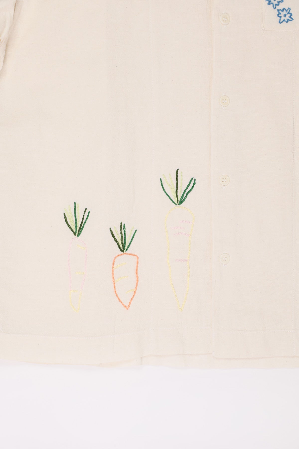 Story Mfg. - Greetings Shirt - Carrot Hand Embroidery - Canoe Club