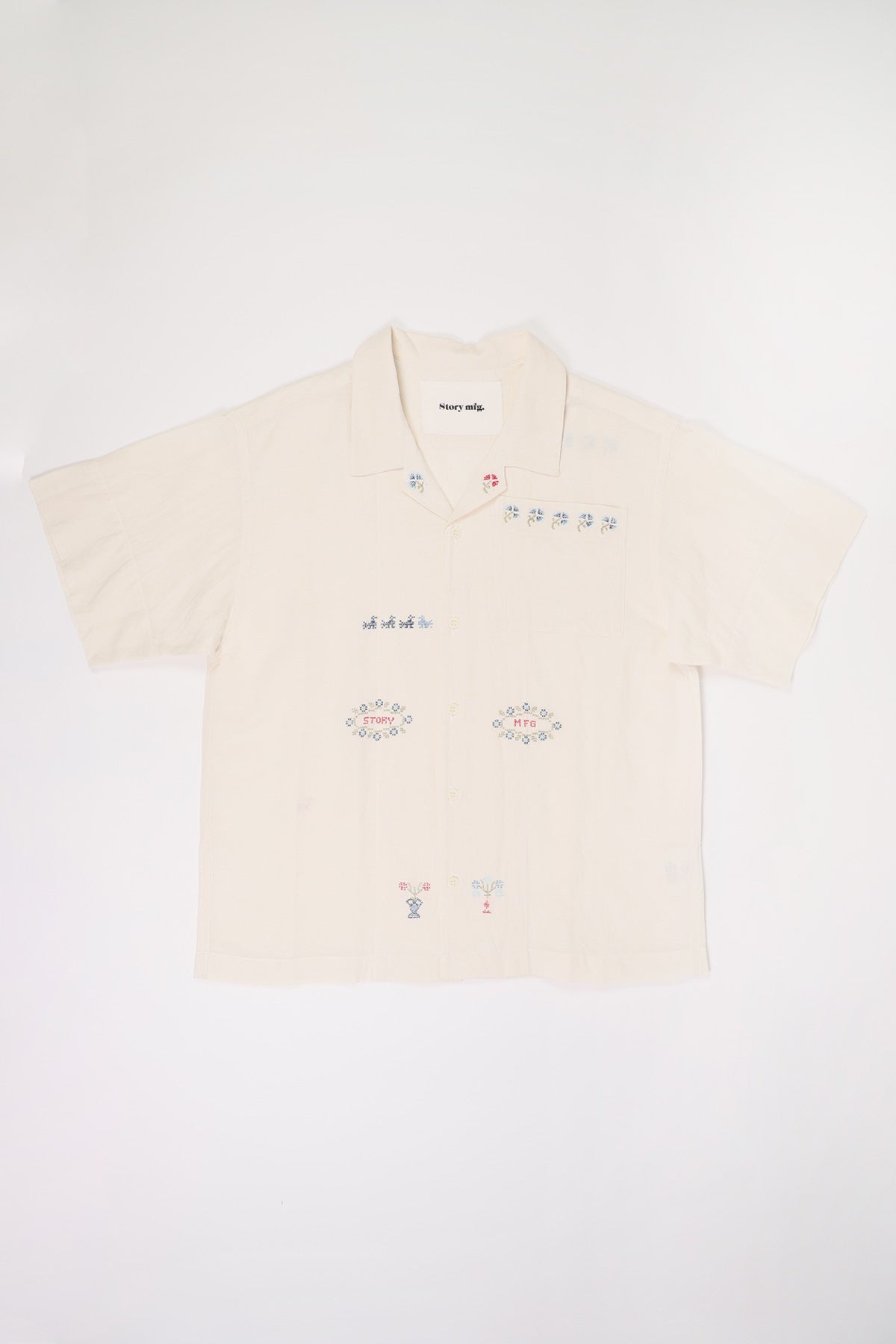 Story Mfg. - Greetings Shirt - Sampler Hand Embroidery - Canoe Club