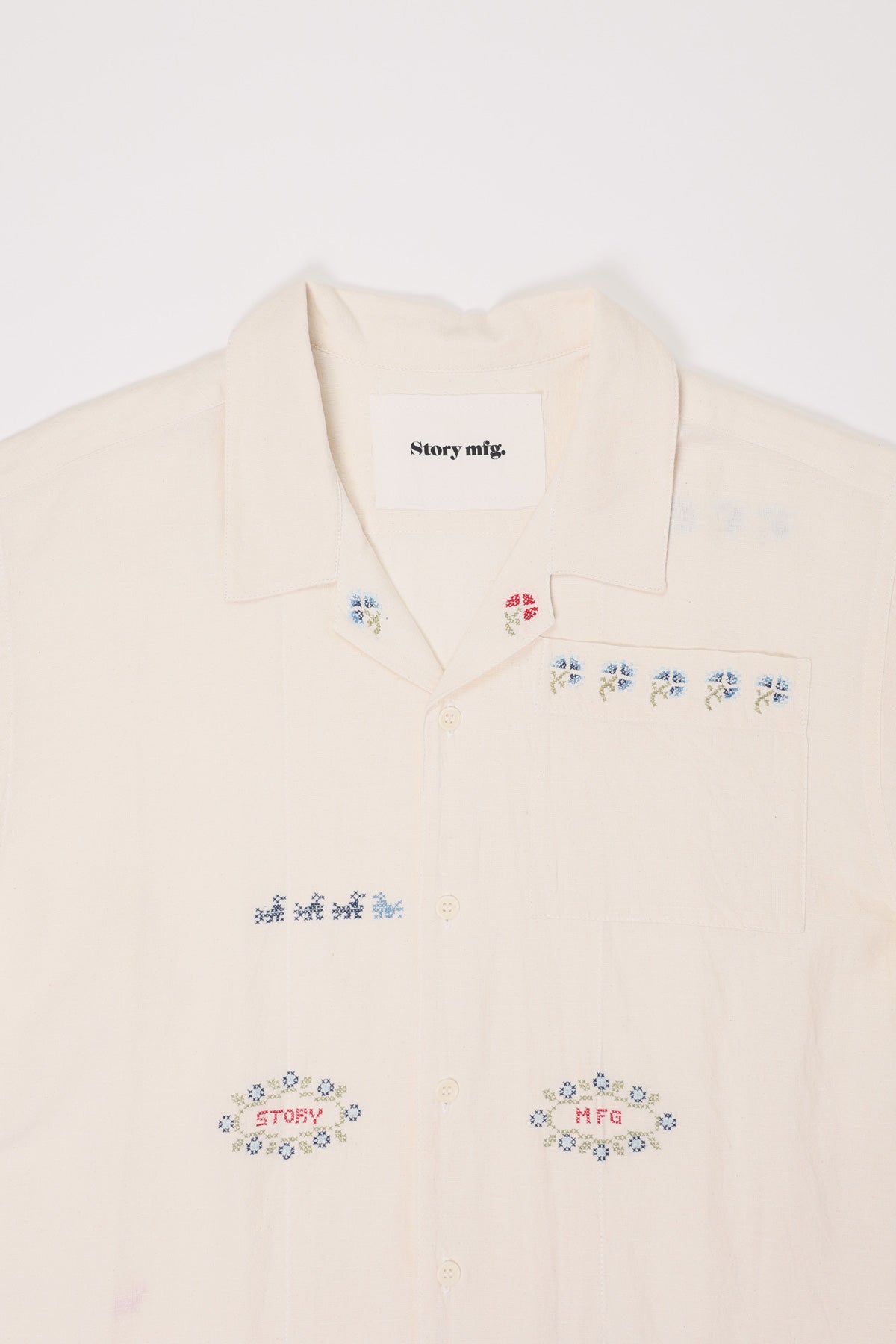 Story Mfg. - Greetings Shirt - Sampler Hand Embroidery - Canoe Club