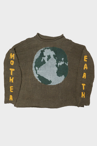 トップス STORY MFG. Olive Spiral Block Swetaer S 269060MCJ2-