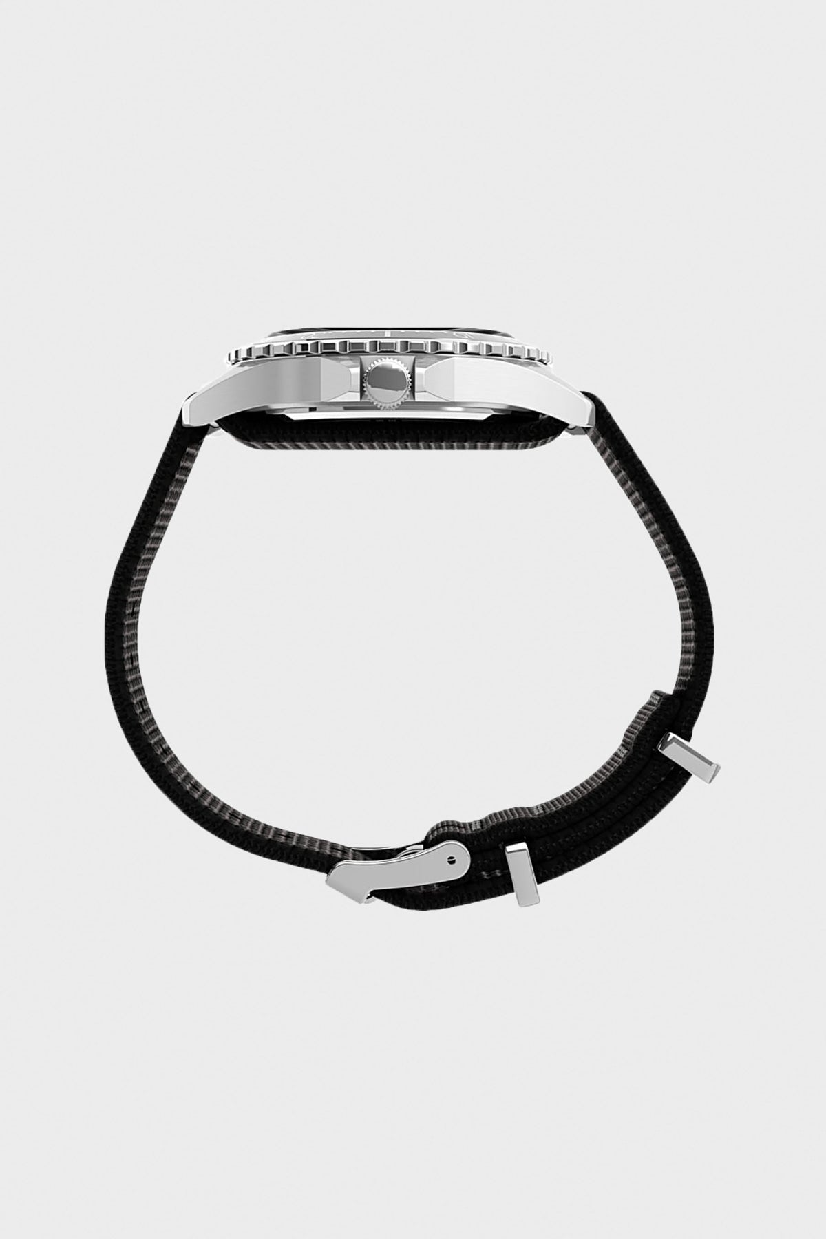 Timex - Navi XL Fabric Slip-Thru Strap Watch - Stainless/Black - Canoe Club