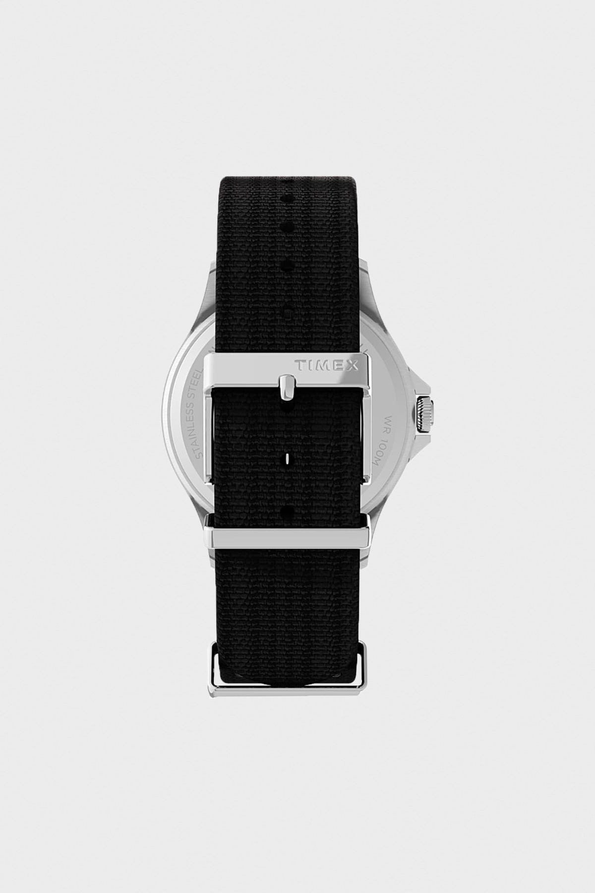 Timex - Navi XL Fabric Slip-Thru Strap Watch - Stainless/Black - Canoe Club