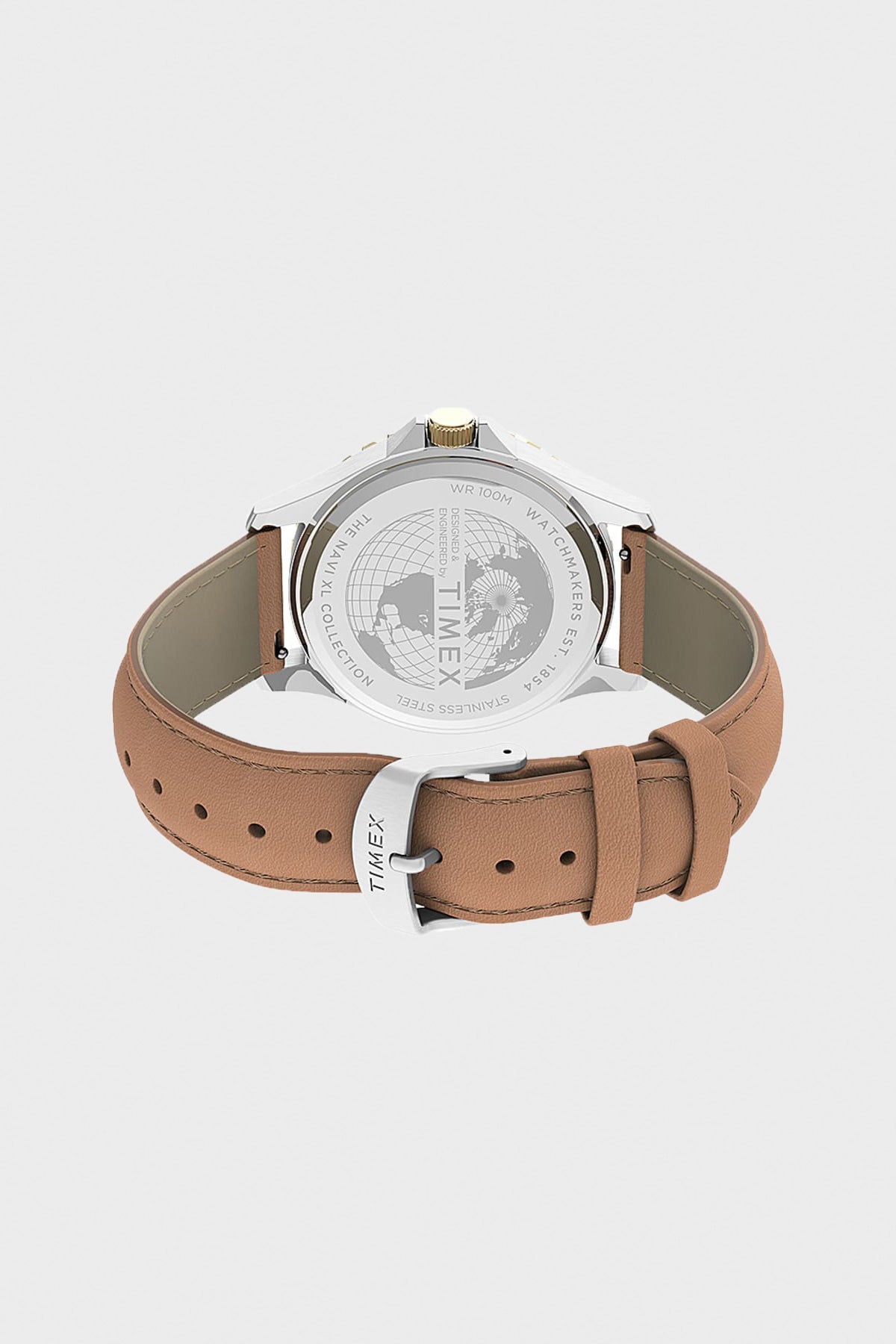 Timex - Navi XL Leather Strap Watch - Stainless/Tan/Black - Canoe Club