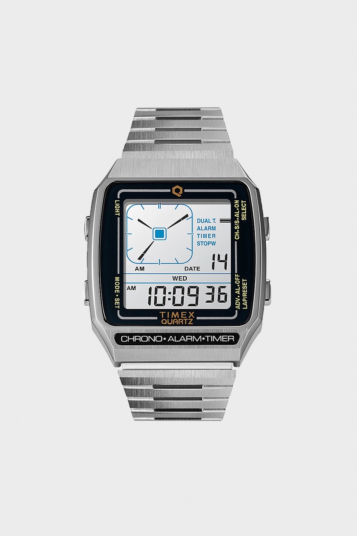 Timex - Q Reissue Digital LCA 32.5mm - Stainless Steel - Canoe Club