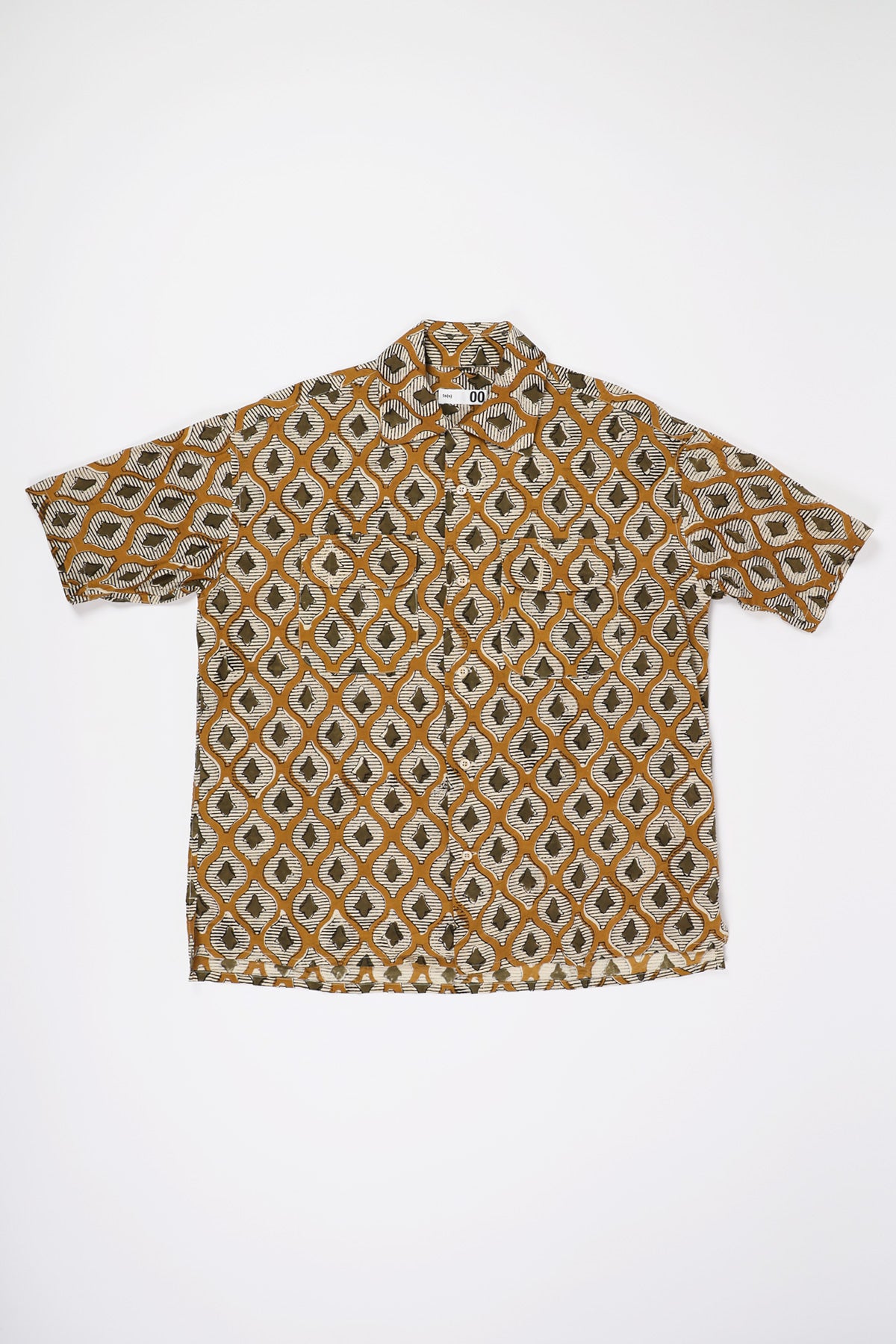 ts(s) - Ethnic Print Short Sleeve Shirt - Khaki - Canoe Club