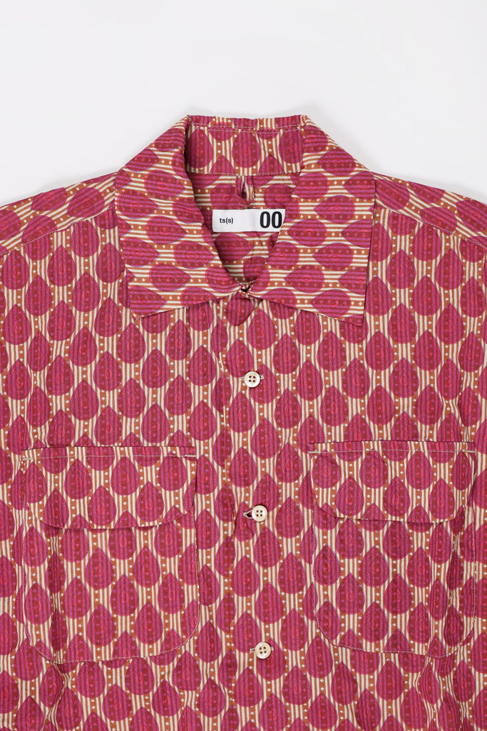 ts(s) - Ethnic Print Short Sleeve Shirt - Red - Canoe Club