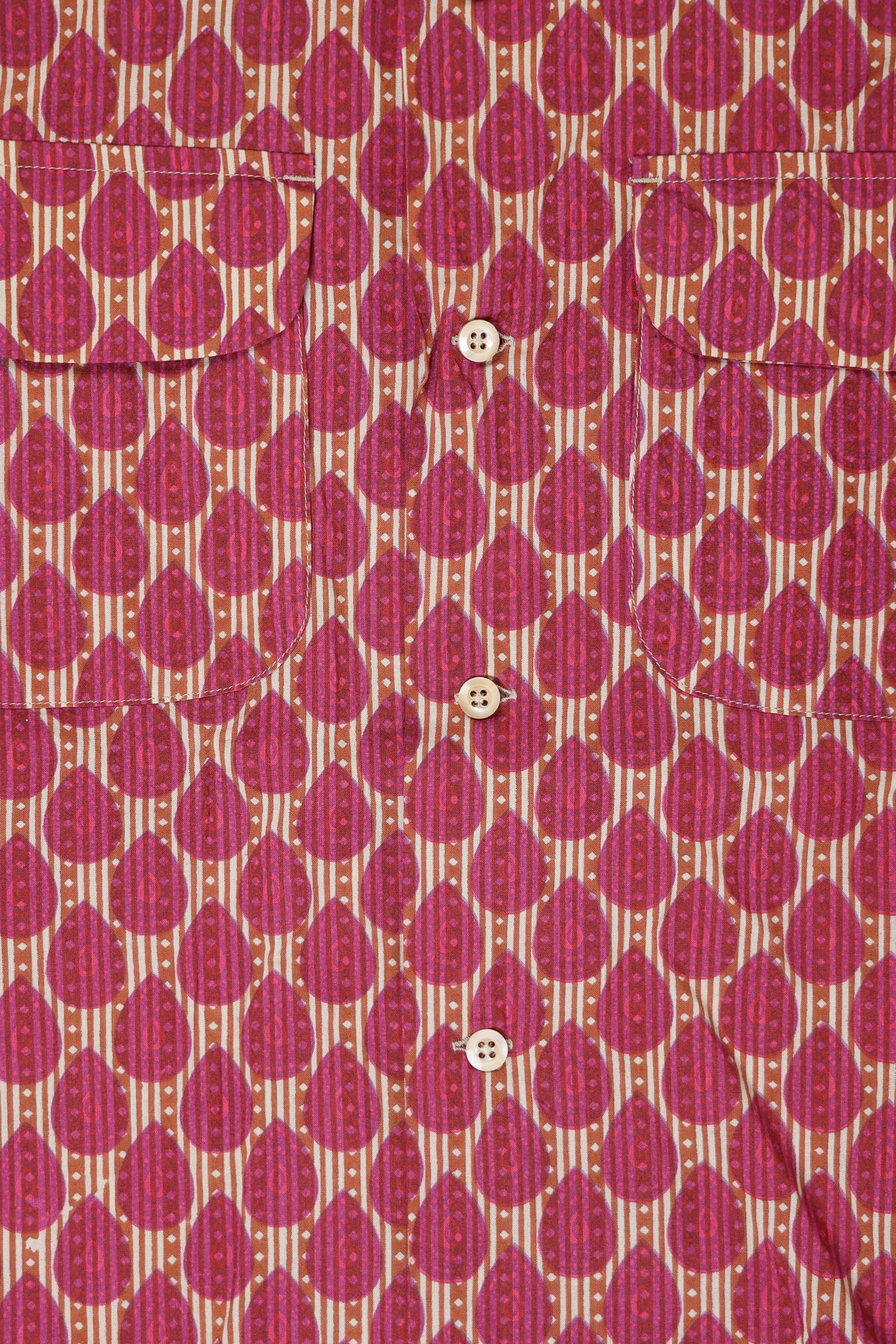 ts(s) - Ethnic Print Short Sleeve Shirt - Red - Canoe Club