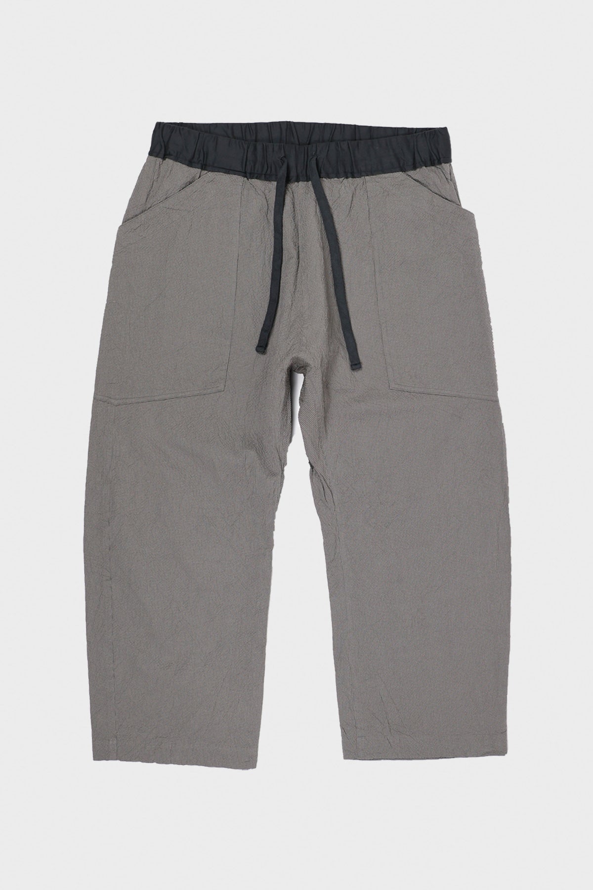 ts(s) - Seersucker Cloth Loose Fit Cropped Pants - Gray - Canoe Club