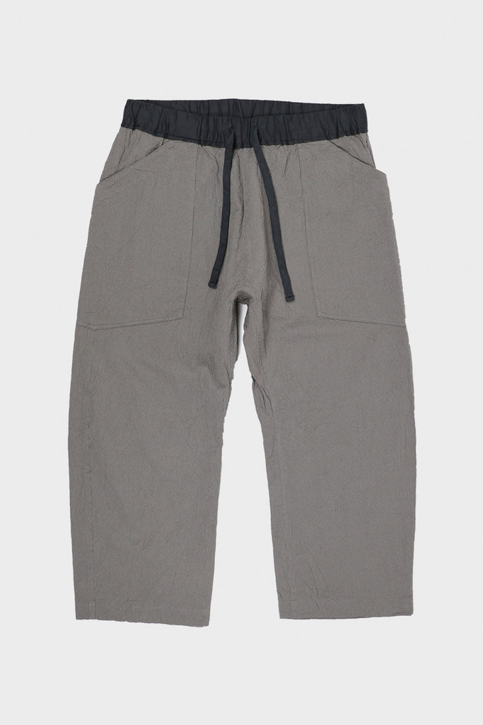 ts(s) - Seersucker Cloth Loose Fit Cropped Pants - Gray - Canoe Club