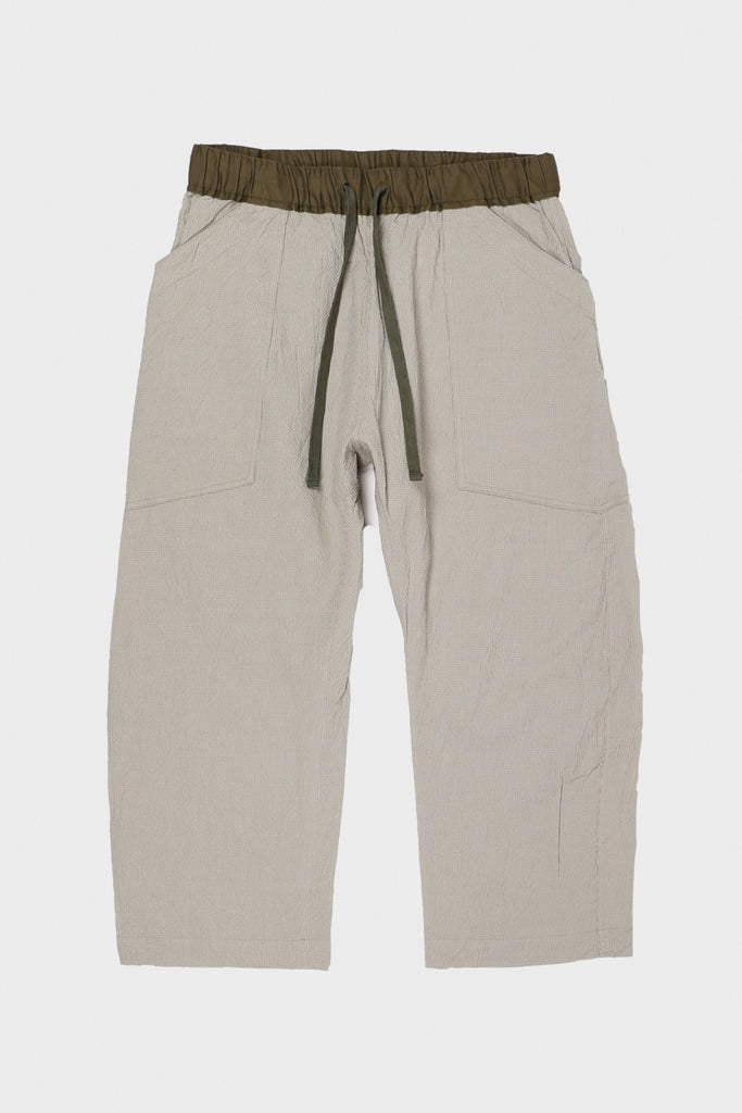 ts(s) - Seersucker Cloth Loose Fit Cropped Pants - Khaki - Canoe Club