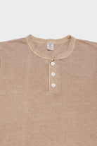 Velva Sheen - Short Sleeve Henley - Latte Pigment Dye - Canoe Club