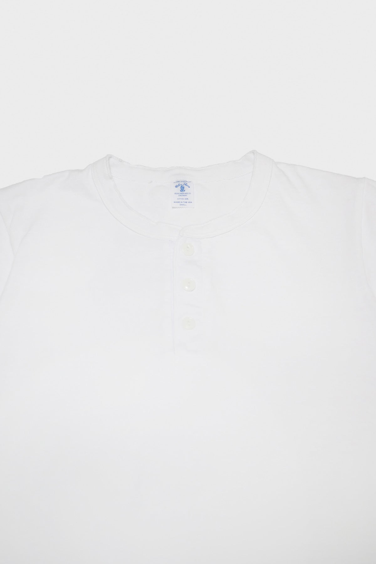 Velva Sheen - Short Sleeve Henley - White Pigment Dye - Canoe Club