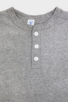 Velva Sheen - Tubular Knit Henley - Heather Grey - Canoe Club
