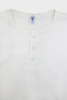 Velva Sheen - Tubular Knit Henley - White - Canoe Club
