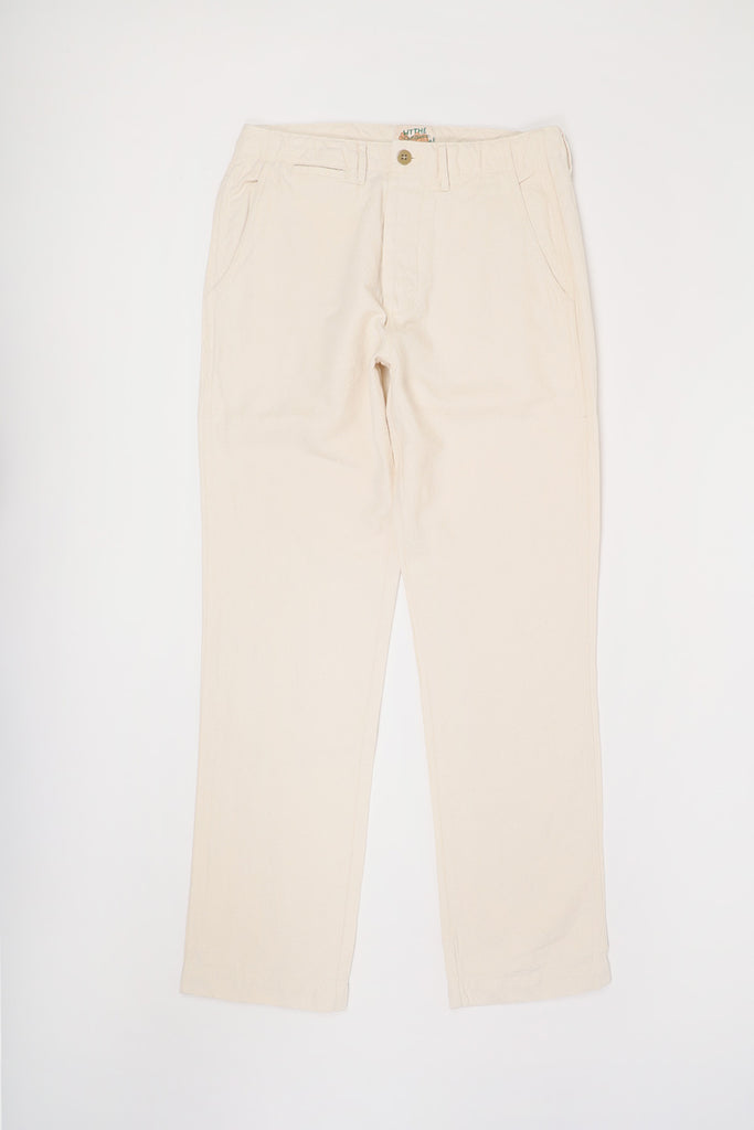 Wythe - Flat Front Cotton/Linen Chinos - Unbleached - Canoe Club