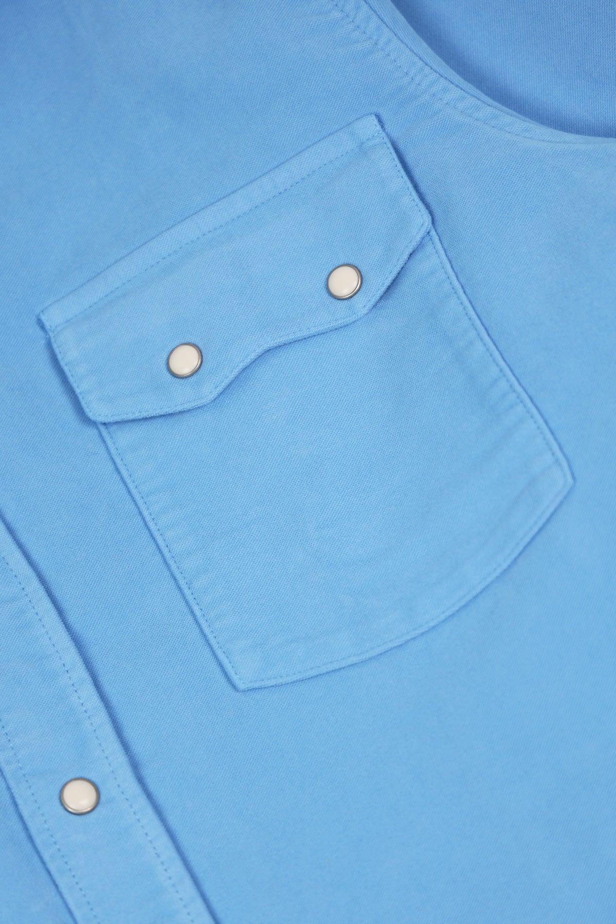 Wythe - Moleskin Pearl Snap Shirt - Oxford Blue - Canoe Club
