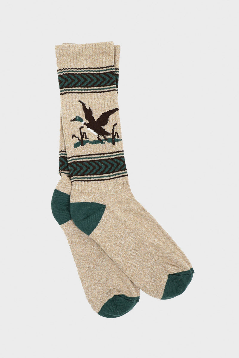 Wythe Recycled Cotton Jacquard Socks Mallard Flight Canoe Club