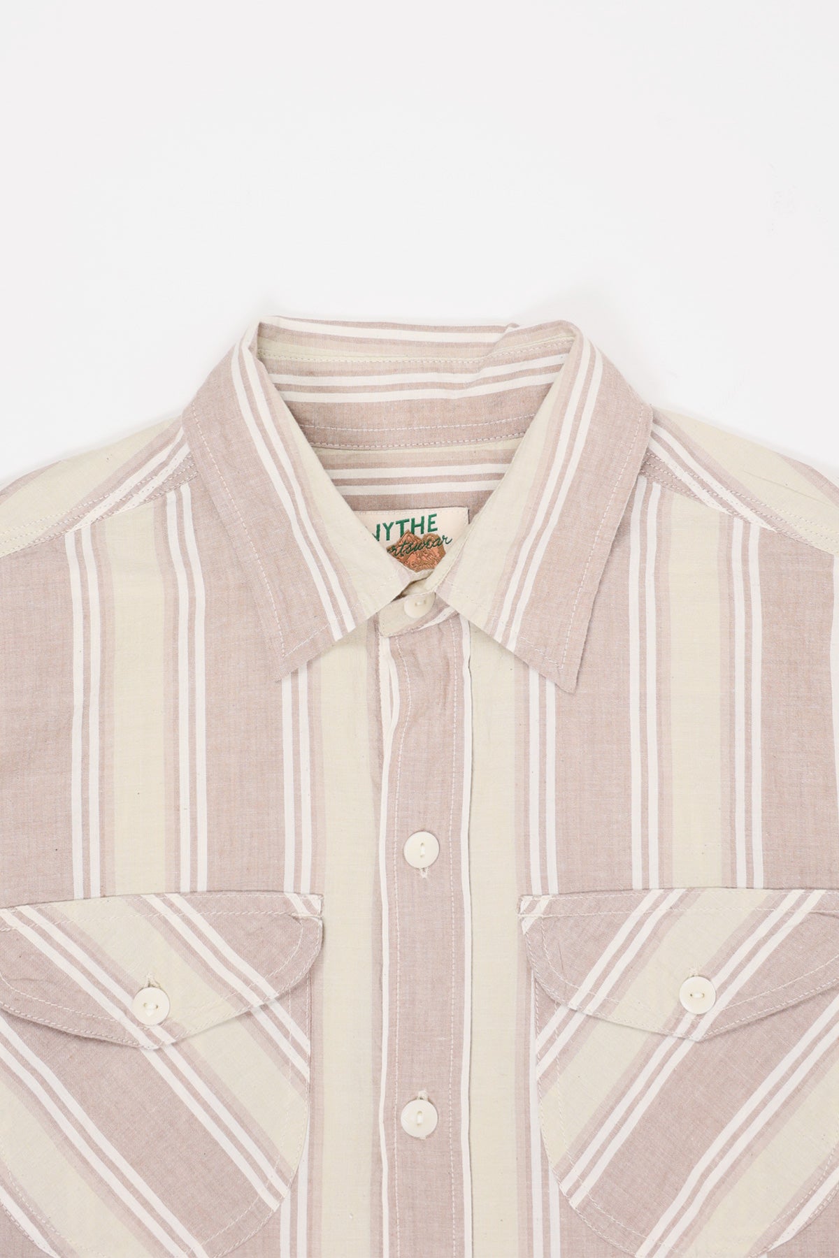 Wythe - Washed Madras Workshirt - Earthtone Stripe - Canoe Club